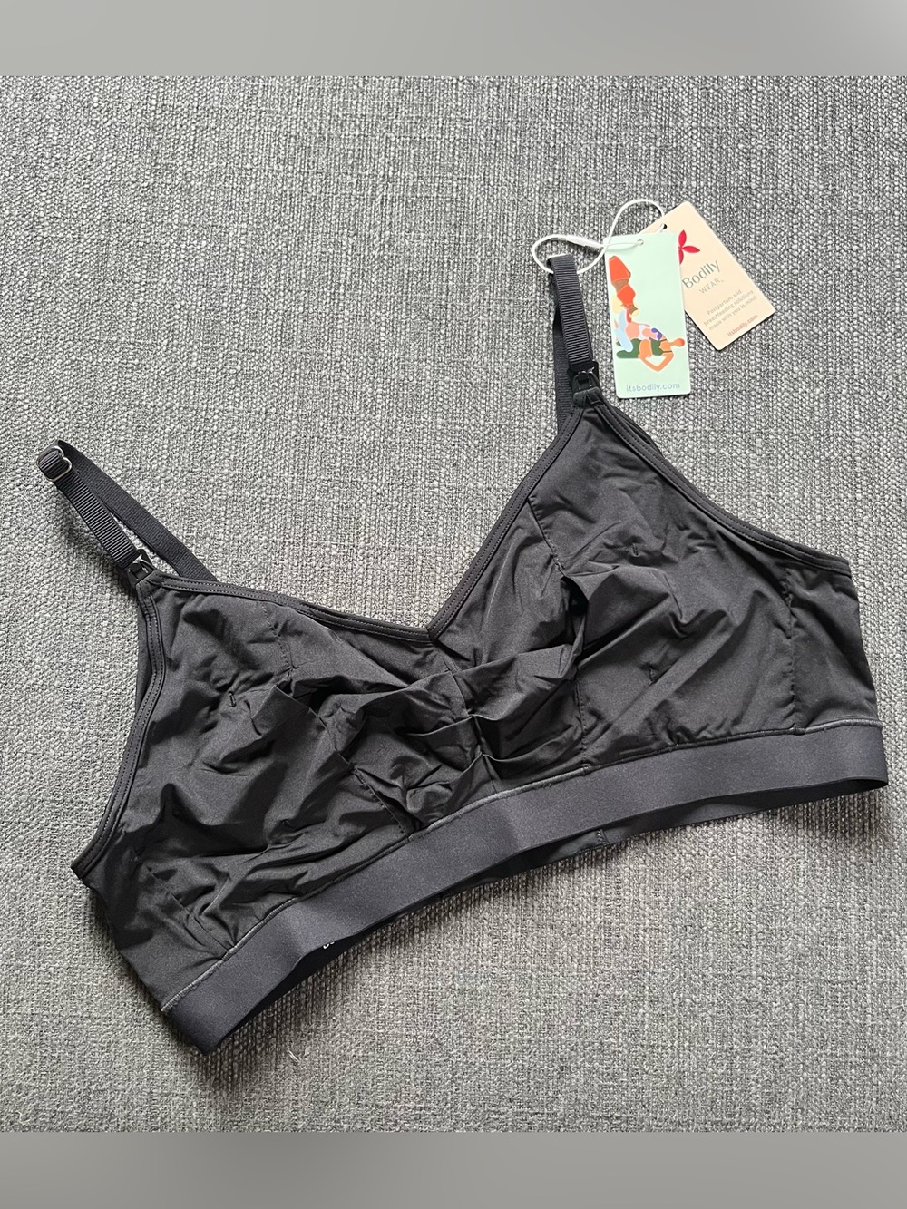 Bodily “Do Anything Bra” With Adjustable Straps, Black Size L Nursing